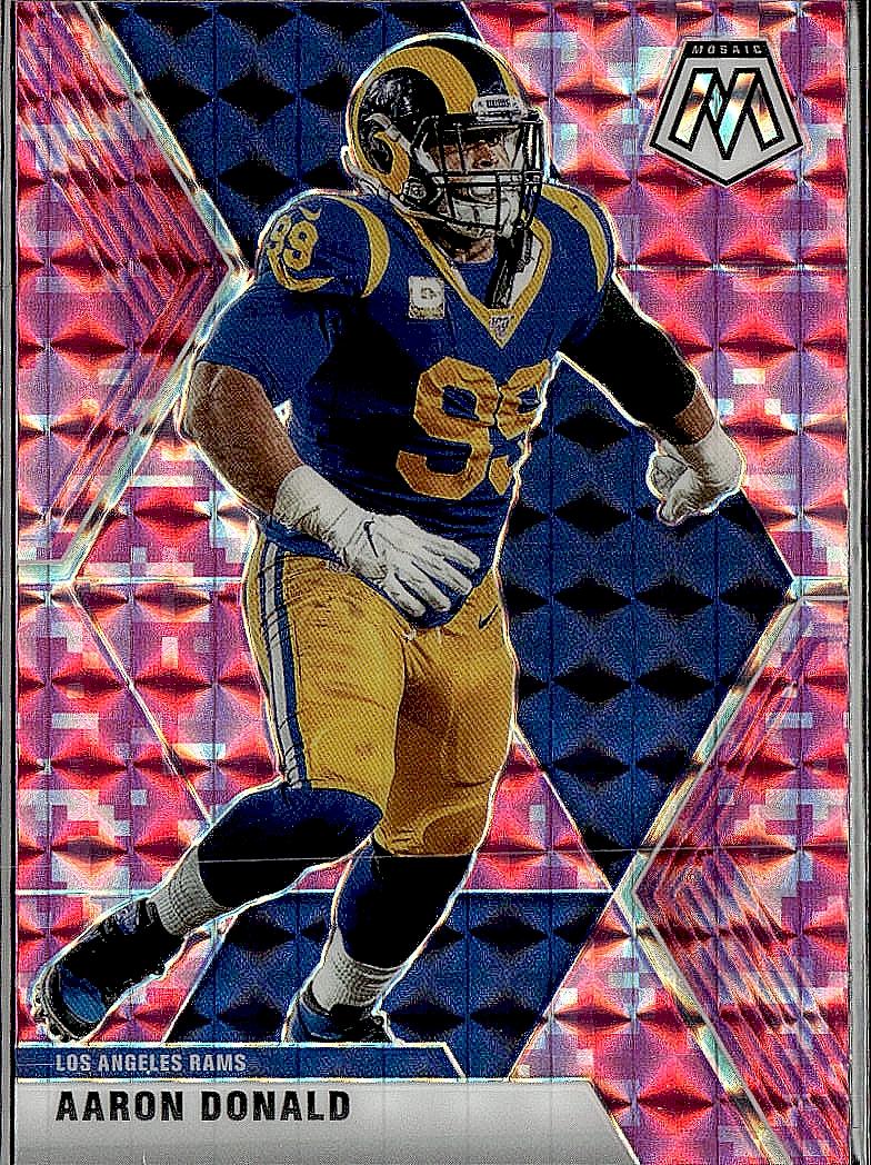 2020 Panini Mosaic #118 Aaron Donald Prizm Camo Pink