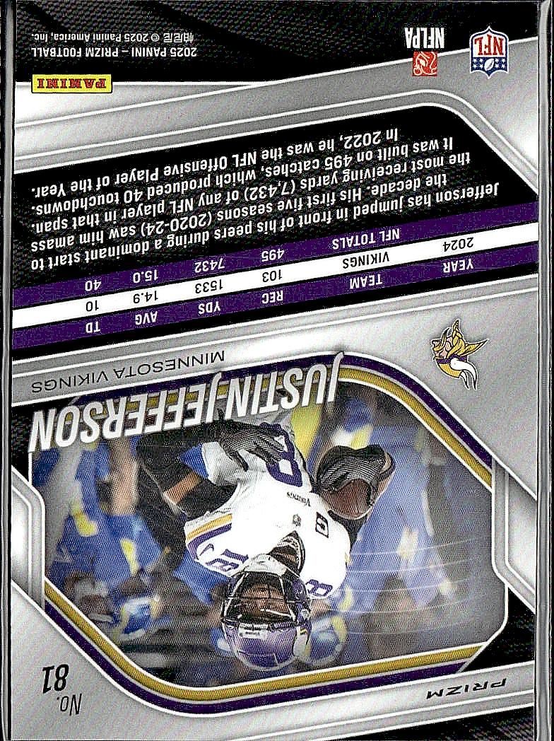 2025 Panini Prizm #81 Justin Jefferson Silver