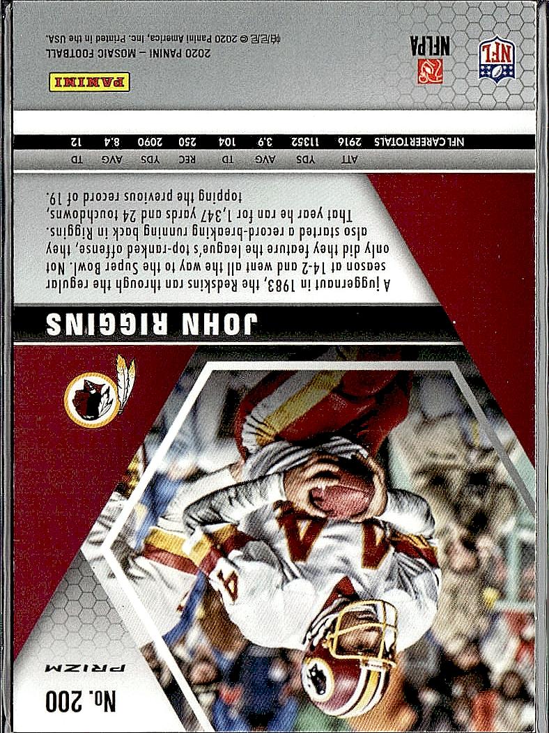 2020 Panini Mosaic #200 John Riggins Prizm Red
