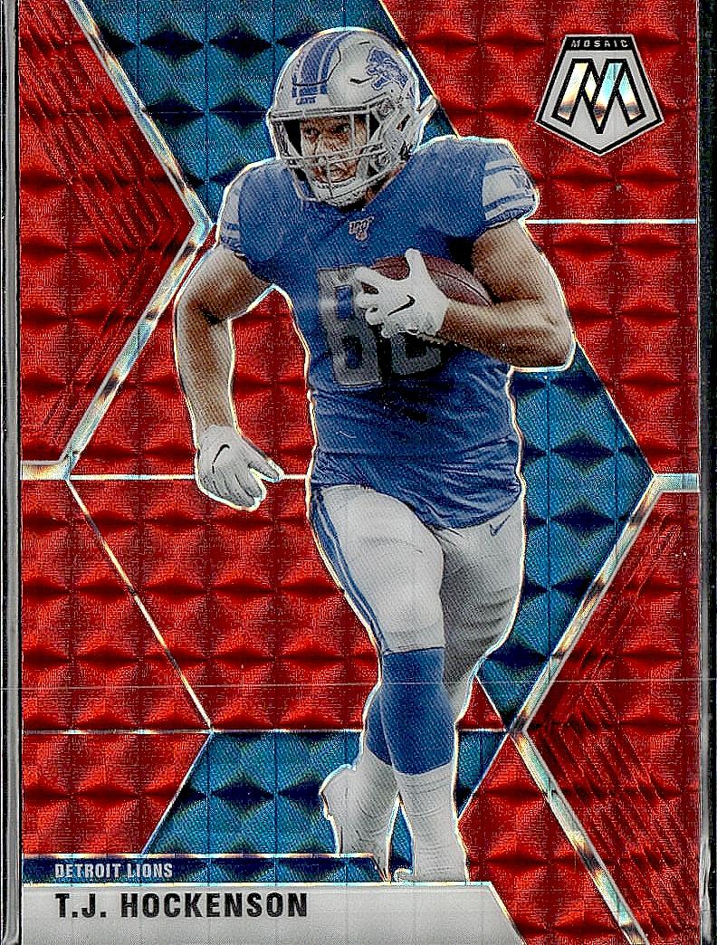 2020 Panini Mosaic #77 T.J. Hockenson Prizm Red