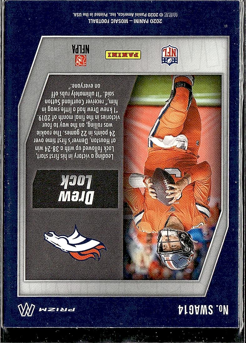 2020 Panini Mosaic #SWAG14 Drew Lock Swagger
