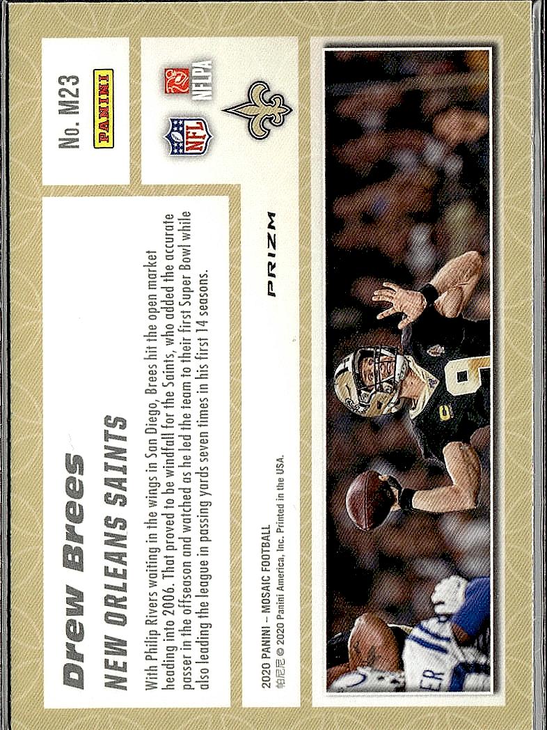 2020 Panini Mosaic #M23 Drew Brees Montage Prizm