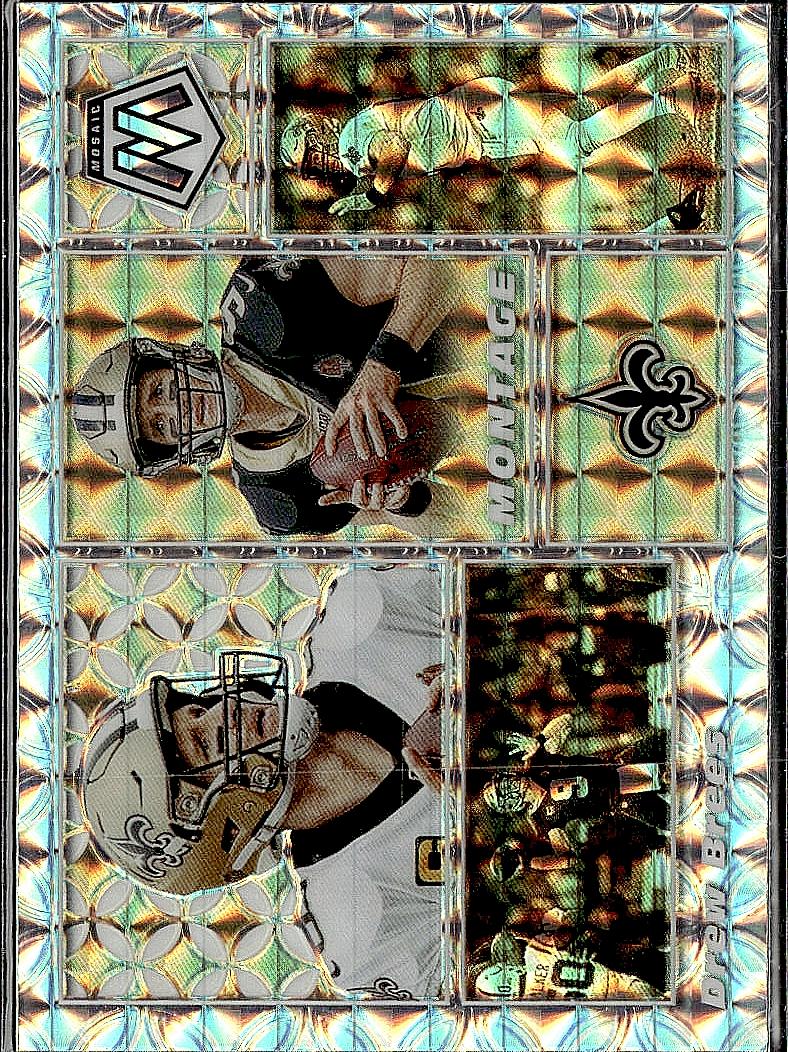 2020 Panini Mosaic #M23 Drew Brees Montage Prizm