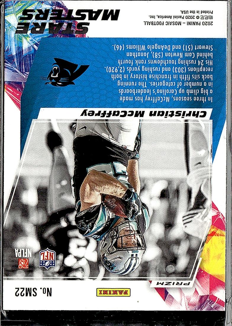 2020 Panini Mosaic #SM22 Christian McCaffrey Silver Prizm