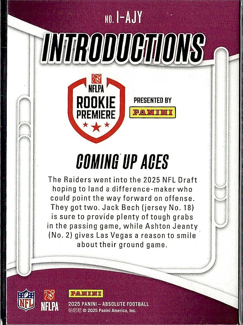 2025 Panini Absolute #I-AJY Coming Up Aces Introductions