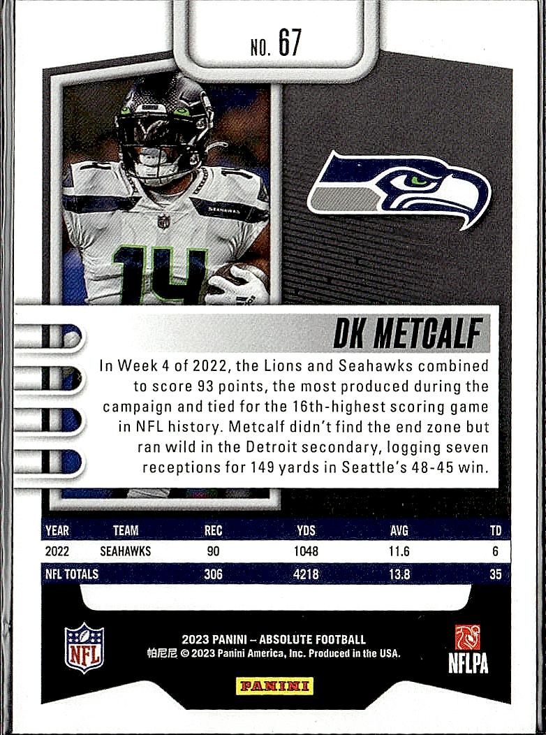 2023 Panini Absolute #67 DK Metcalf Green