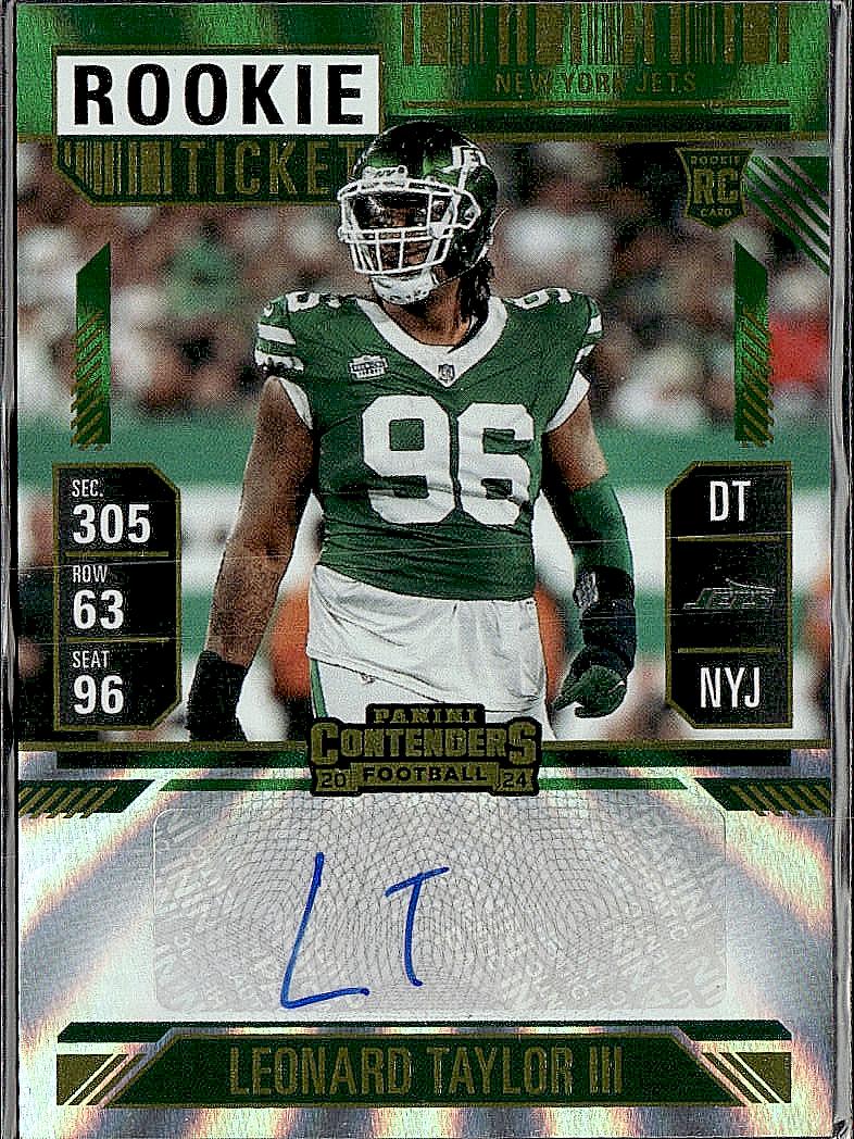 2024 Panini Contenders #156 Leonard Taylor III Green Auto