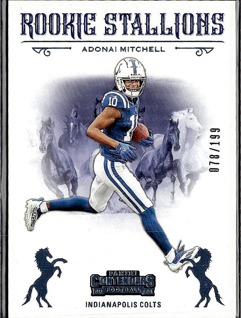 2024 Panini Contenders #17 Adonai Mitchell Rookie Stallions