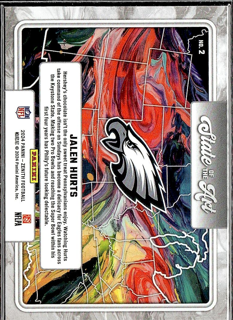 2024 Panini Zenith #2 Jalen Hurts State of the Art