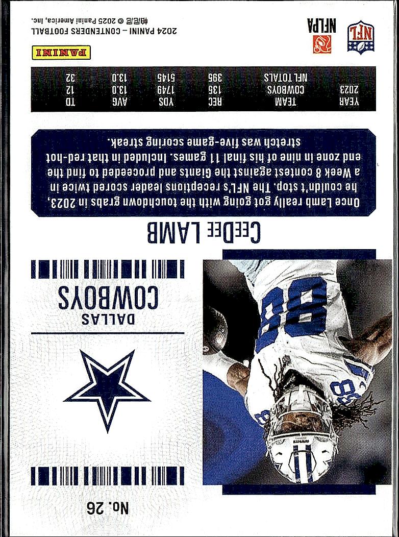 2024 Panini Contenders #26 CeeDee Lamb Retail