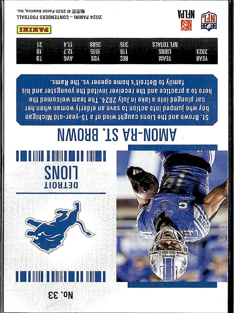 2024 Panini Contenders #33 Amon-Ra St. Brown Retail