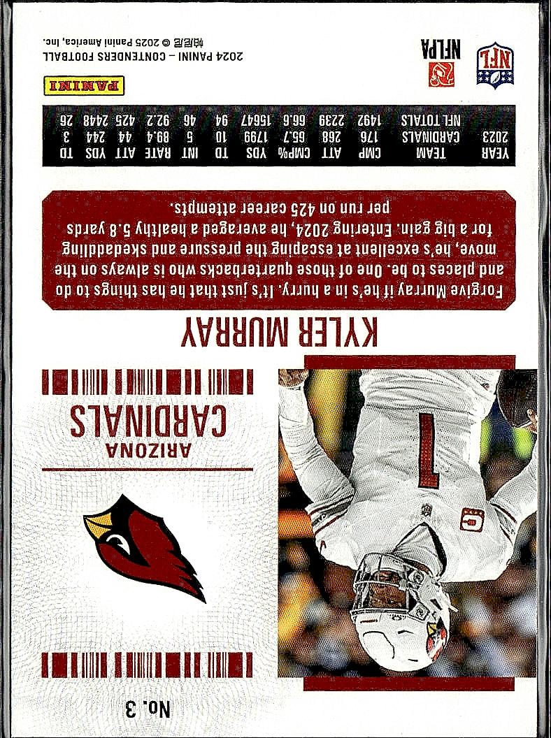 2023 Panini Contenders #3 Kyler Murray Season Ticket Retail