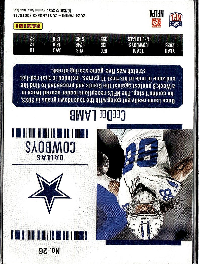 2024 Panini Contenders #26 CeeDee Lamb Retail