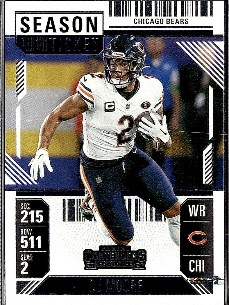 2024 Panini Contenders #18 DJ Moore Game Ticket Bronze