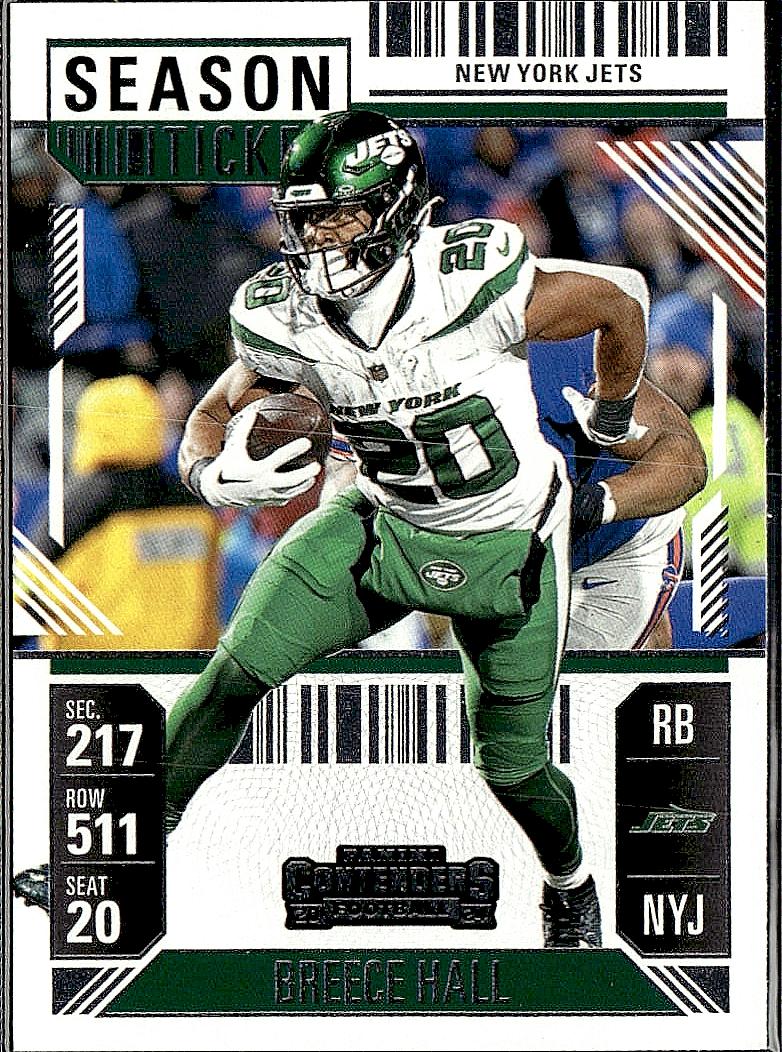 2024 Panini Contenders #76 Breece Hall Game Ticket Bronze