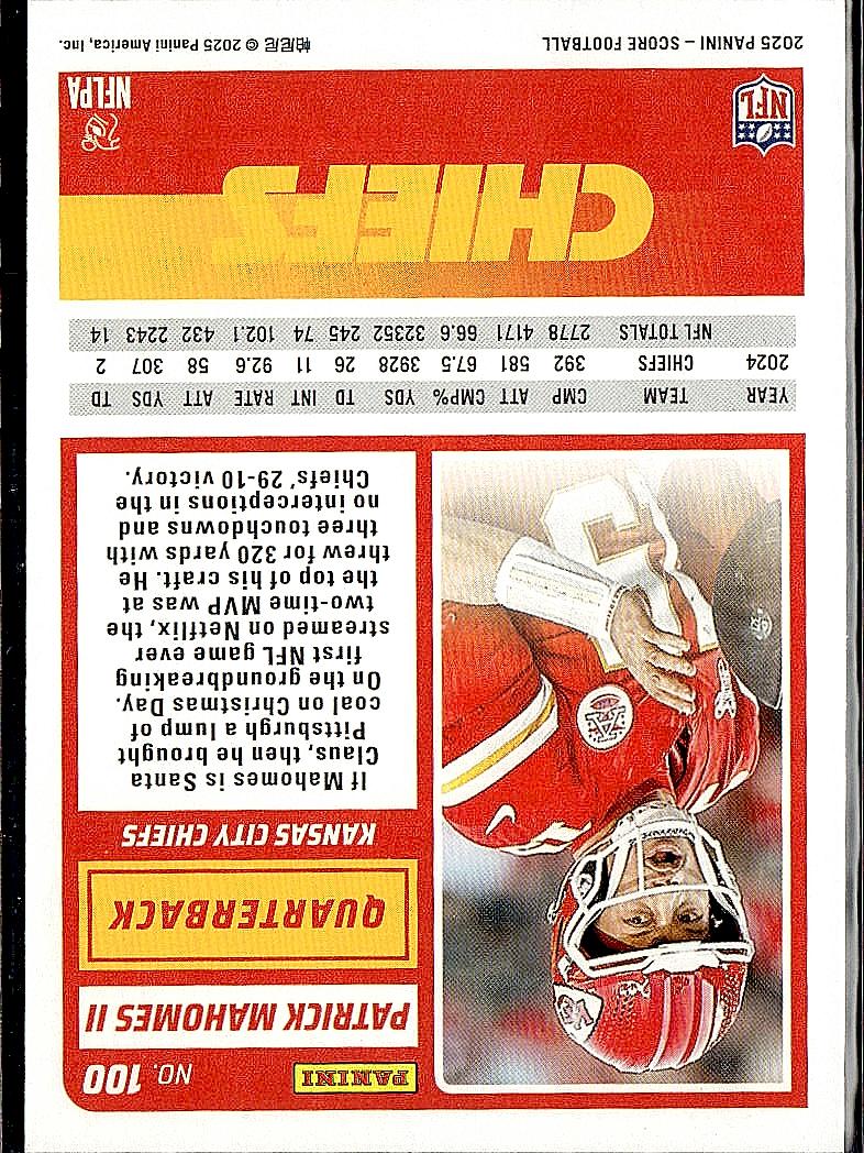 2025 Score #100 Patrick Mahomes II