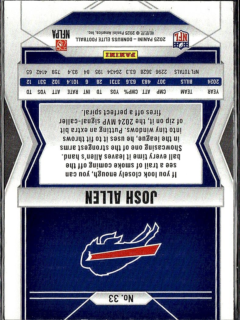 2025 Donruss Elite #33 Josh Allen