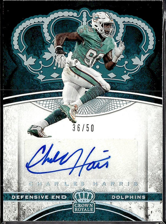 2017 Panini Crown Royale #27 Charles Harris Rookie Autographs Platinum #/50