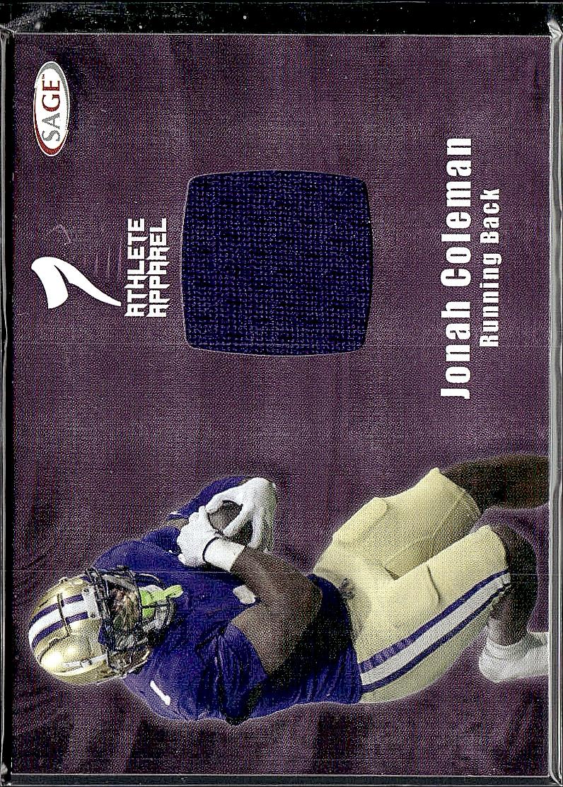 2026 SAGE #AA-JC Jonah Coleman Athlete Apparel Swatch (Low Series)