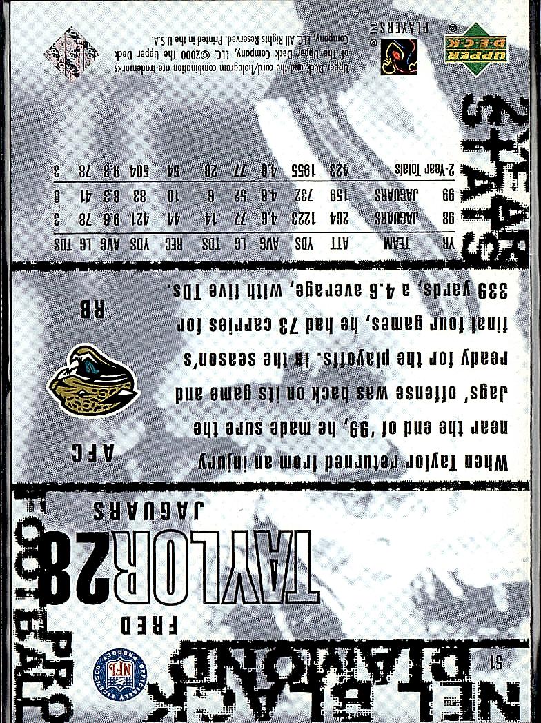 2000 Upper Deck Black Diamond #51 Fred Taylor