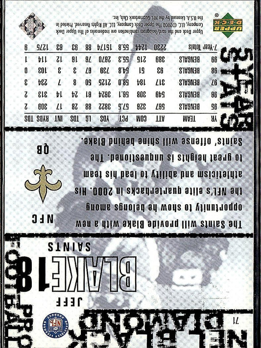 2000 Upper Deck Black Diamond #71 Jeff Blake