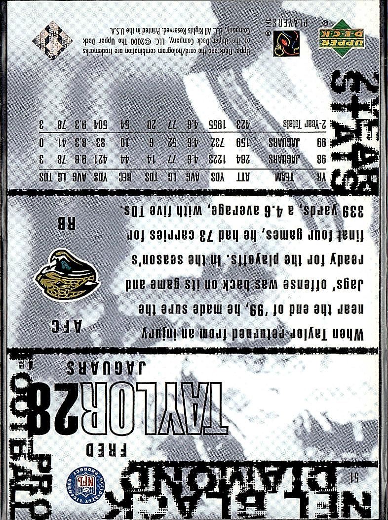 2000 Upper Deck Black Diamond #51 Fred Taylor