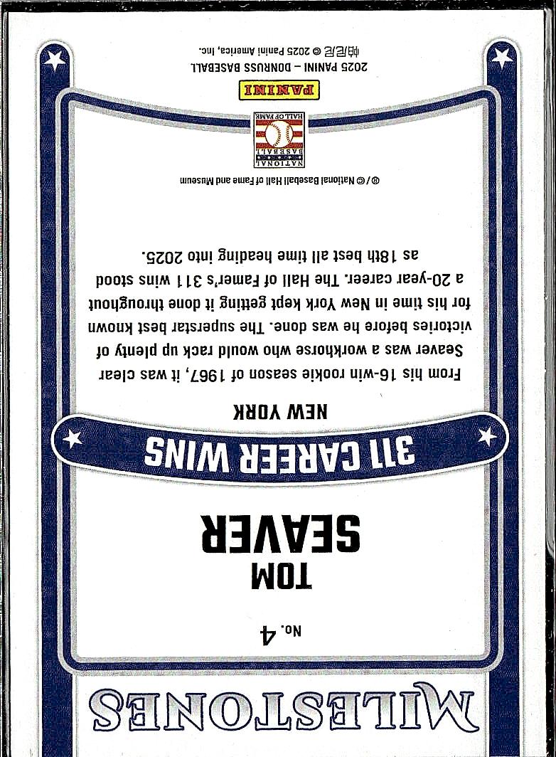2025 Donruss #4 Tom Seaver Milestones