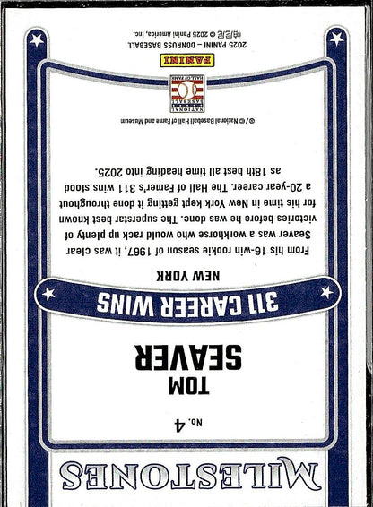 2025 Donruss #4 Tom Seaver Milestones