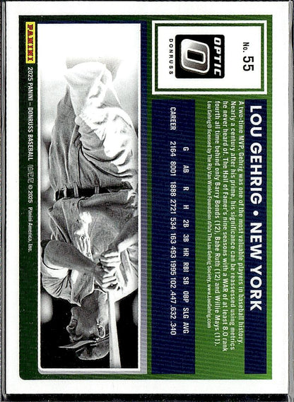 2025 Donruss #55 Lou Gehrig Optic