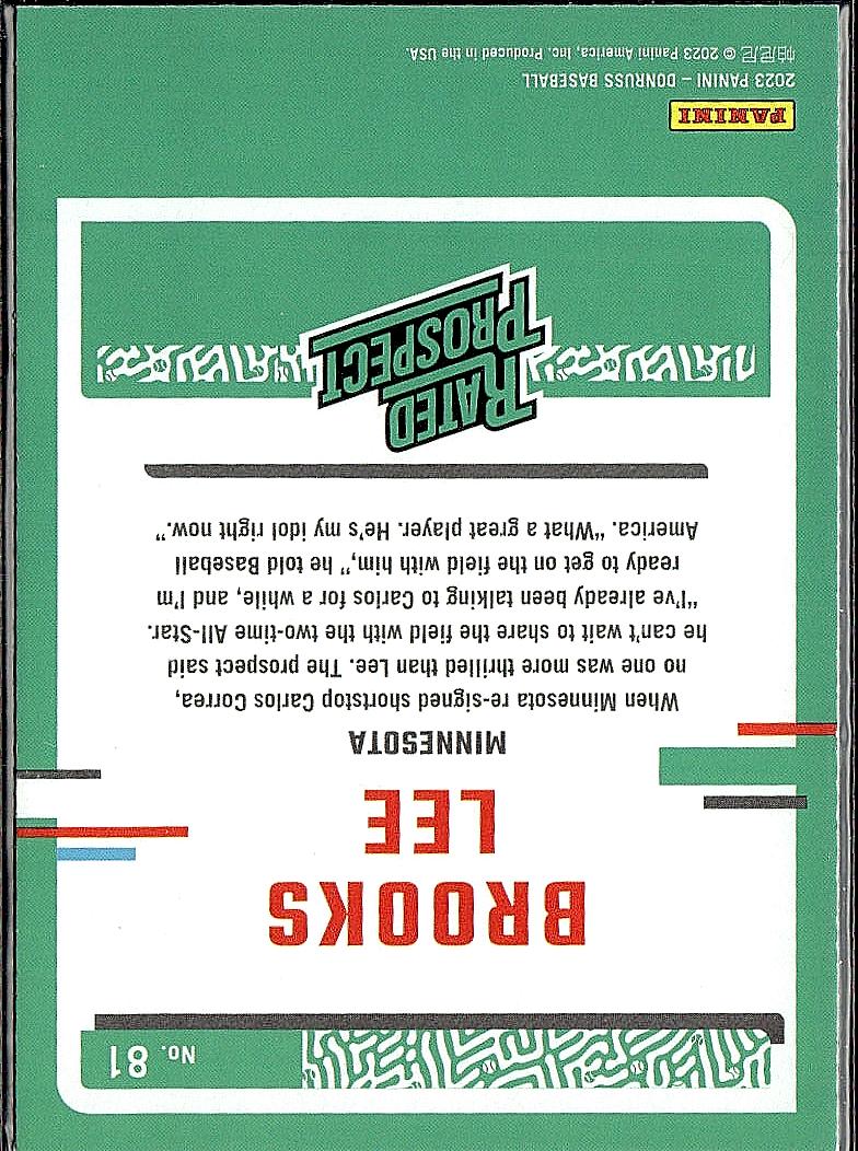 2023 Donruss #81 Brooks Lee Holo Blue