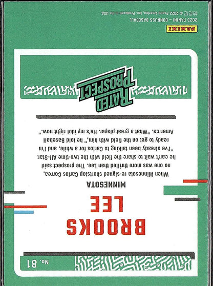 2023 Donruss #81 Brooks Lee Holo Blue
