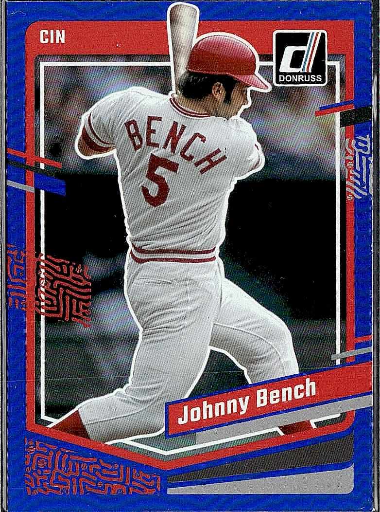 2023 Donruss #175 Johnny Bench Holo Blue