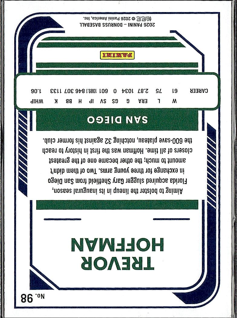 2026 Donruss #98 Trevor Hoffman Optic Holo