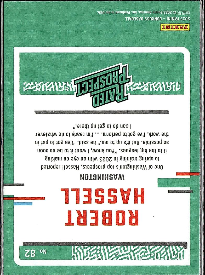 2023 Donruss #82 Robert Hassell Holo Blue