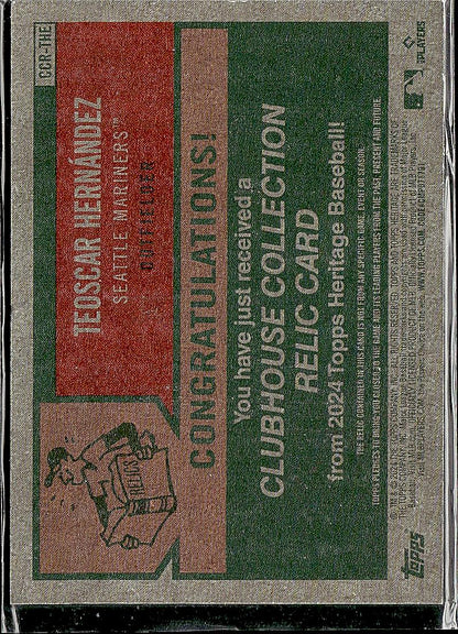 2024 Topps Heritage #CCR-THE Teoscar Hernández Clubhouse Collection Relics