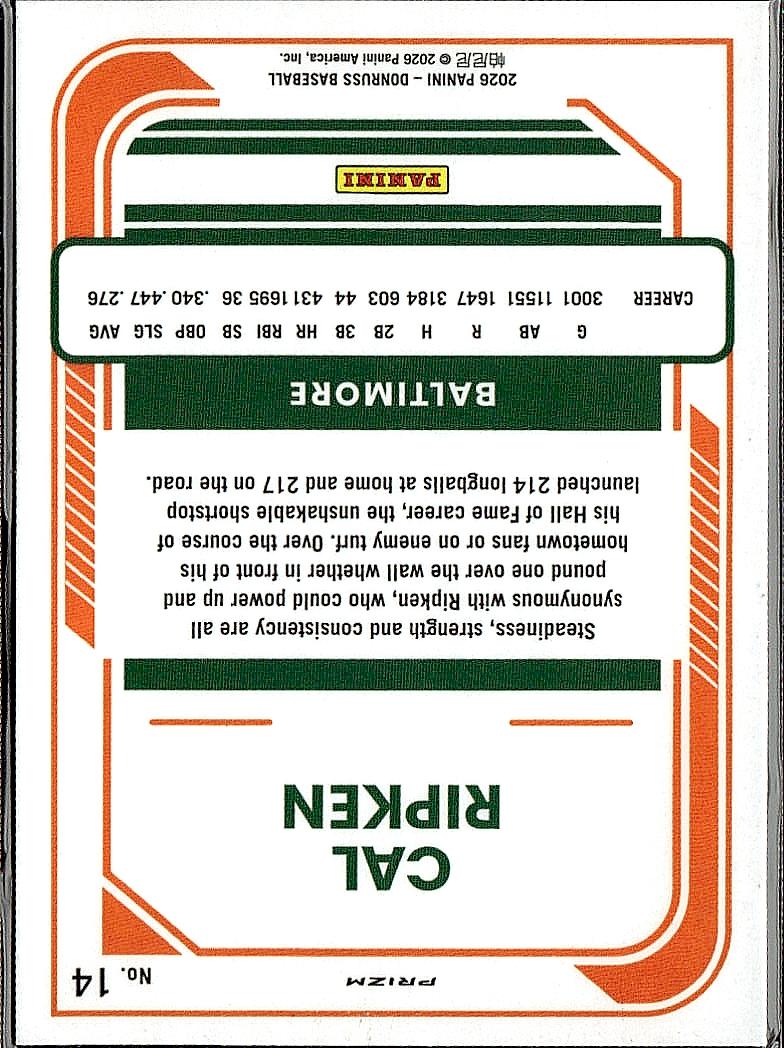 2026 Donruss #14 Cal Ripken Optic Holo