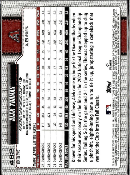 2026 Topps #482 Alek Thomas