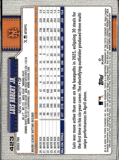 2026 Topps #423 Luis Robert Jr.