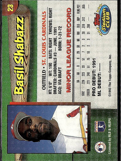 1993 Stadium Club St. Louis Cardinals #23 Basil Shabazz