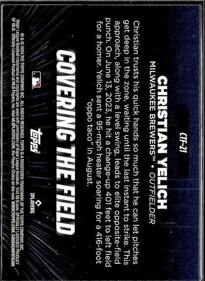 2024 Topps #CTF-21 Christian Yelich Covering the Field