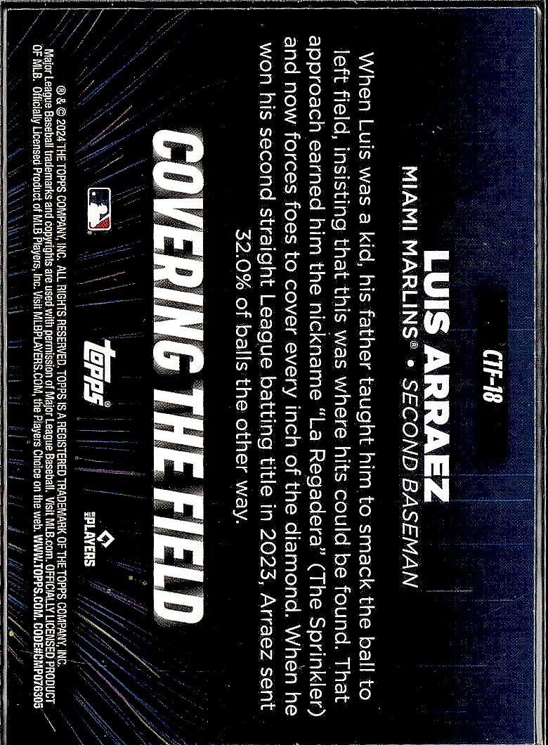 2024 Topps #CTF-18 Luis Arraez Covering the Field