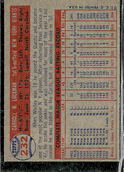 1957 Topps #232 Whitey Lockman