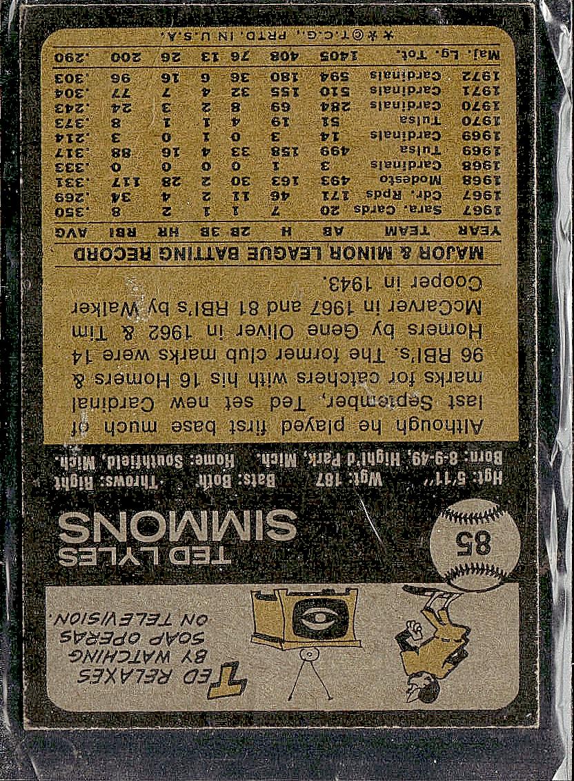 1973 Topps #85 Ted Simmons
