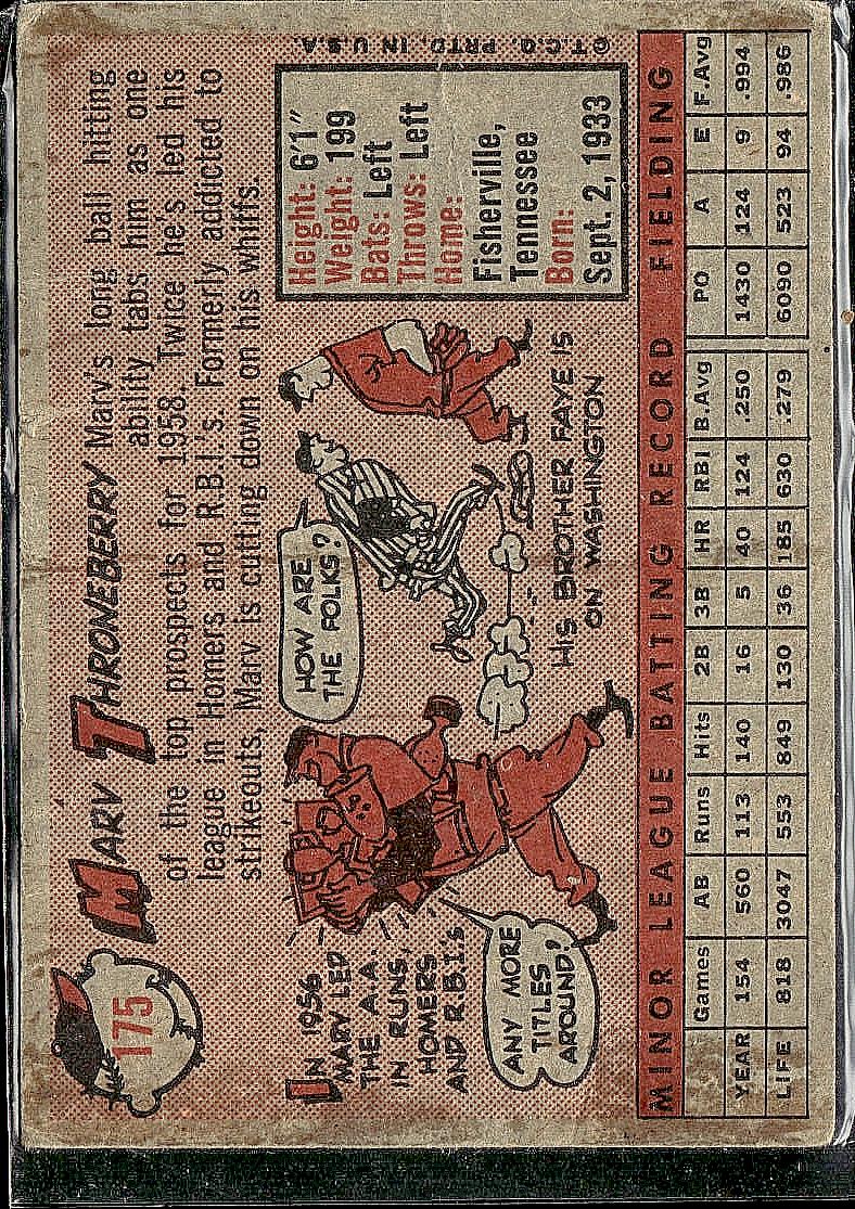 1958 Topps #175 Marv Throneberry