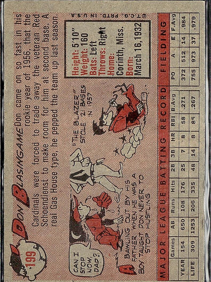 1958 Topps #199 Don Blasingame