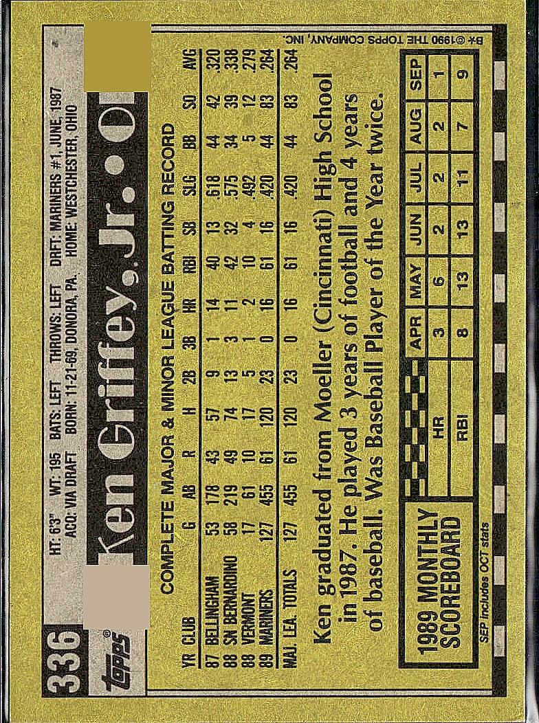 1990 Topps #336 Ken Griffey, Jr.