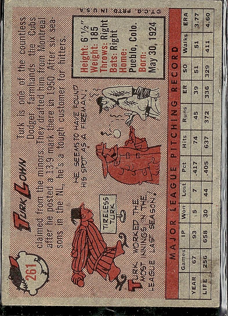 1958 Topps #261 Turk Lown