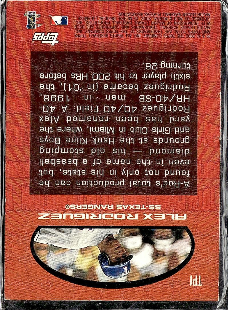 2002 Topps Total #TP1 Alex Rodriguez Total Production