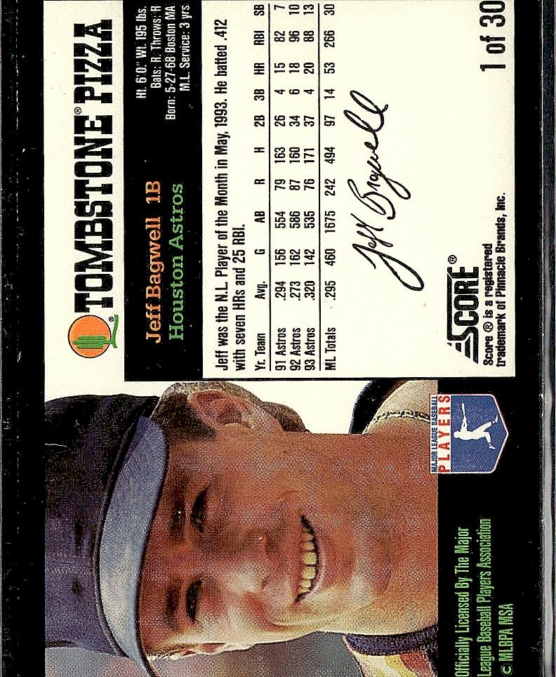 1994 Score Tombstone Pizza Super-Pro Series #1 Jeff Bagwell