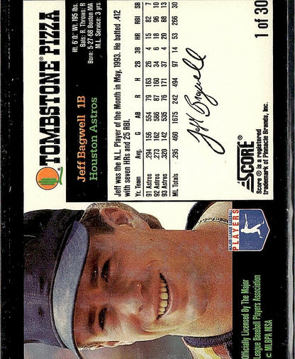 1994 Score Tombstone Pizza Super-Pro Series #1 Jeff Bagwell